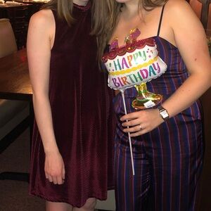 Anthro Everly High Neck Velvet Mini Dress